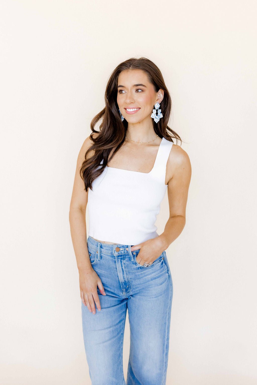 Michelle Statement Earrings - Blue China - Shop LINNY CO