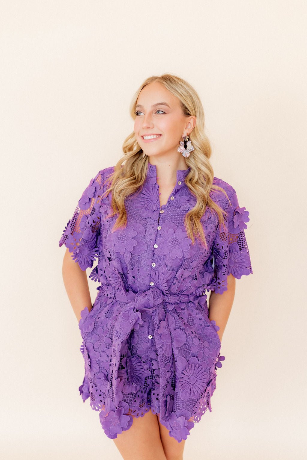 Michelle Statement Earrings - Lavender Honey - Shop LINNY CO