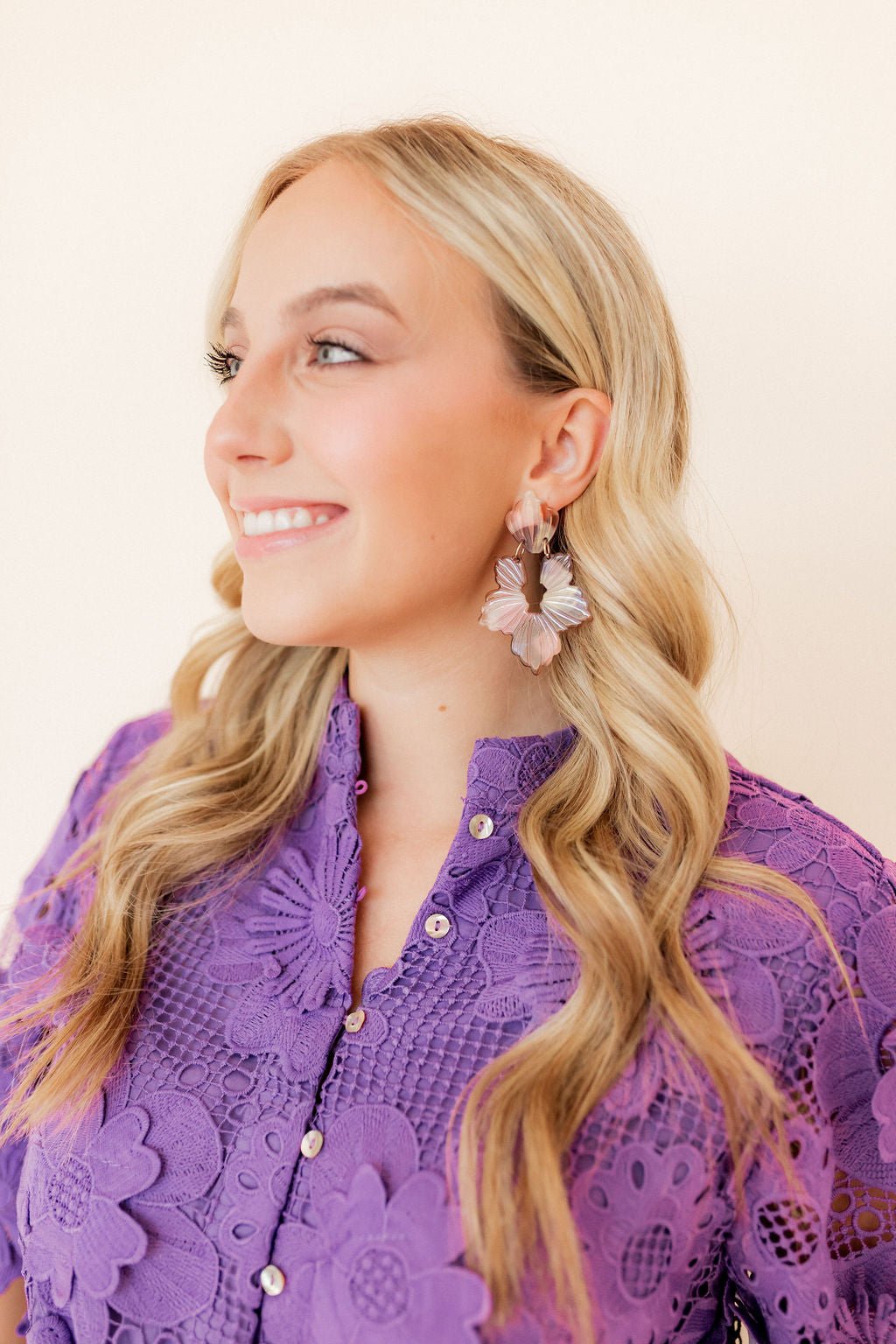 Michelle Statement Earrings - Lavender Honey - Shop LINNY CO