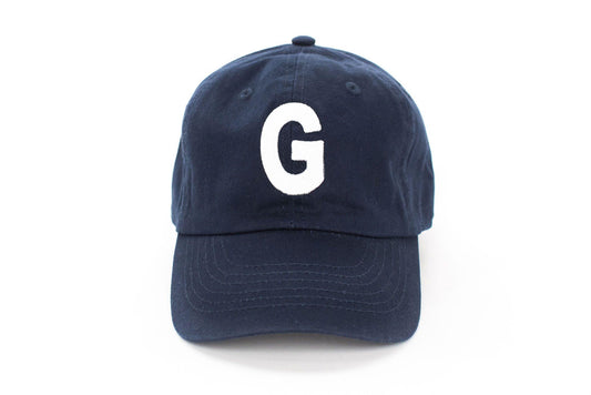Navy Blue Letter Baseball Hat - Shop LINNY CO