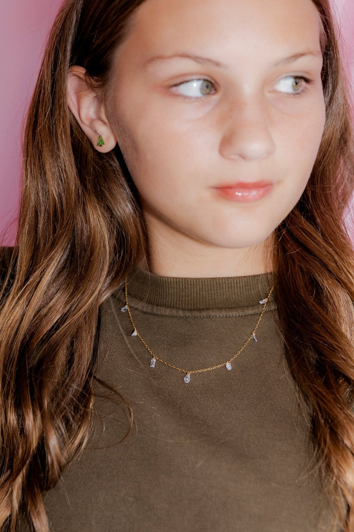 Necklace - Allegra Clear - Shop LINNY CO
