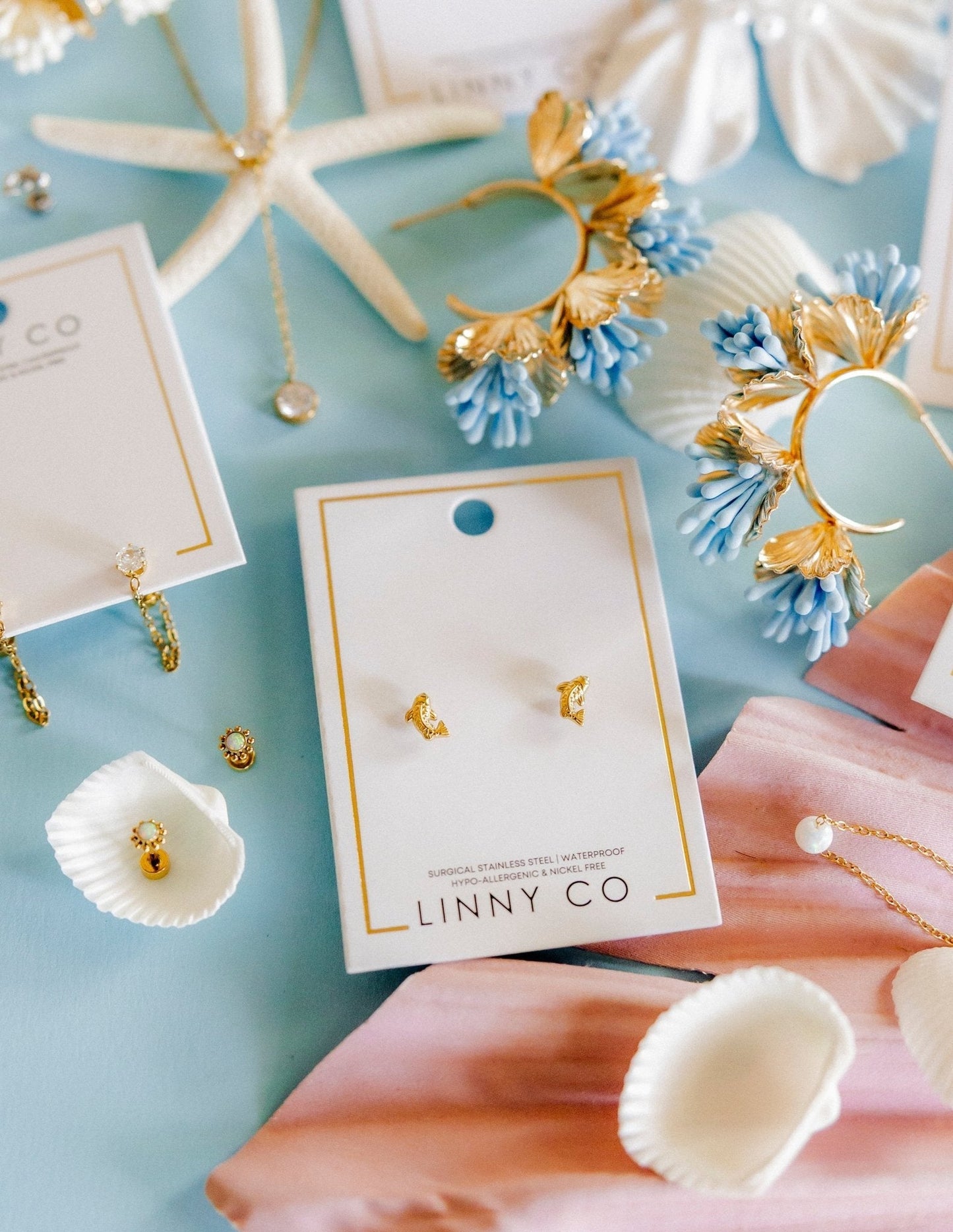 Necklace - April Floating Opal White - Shop LINNY CO