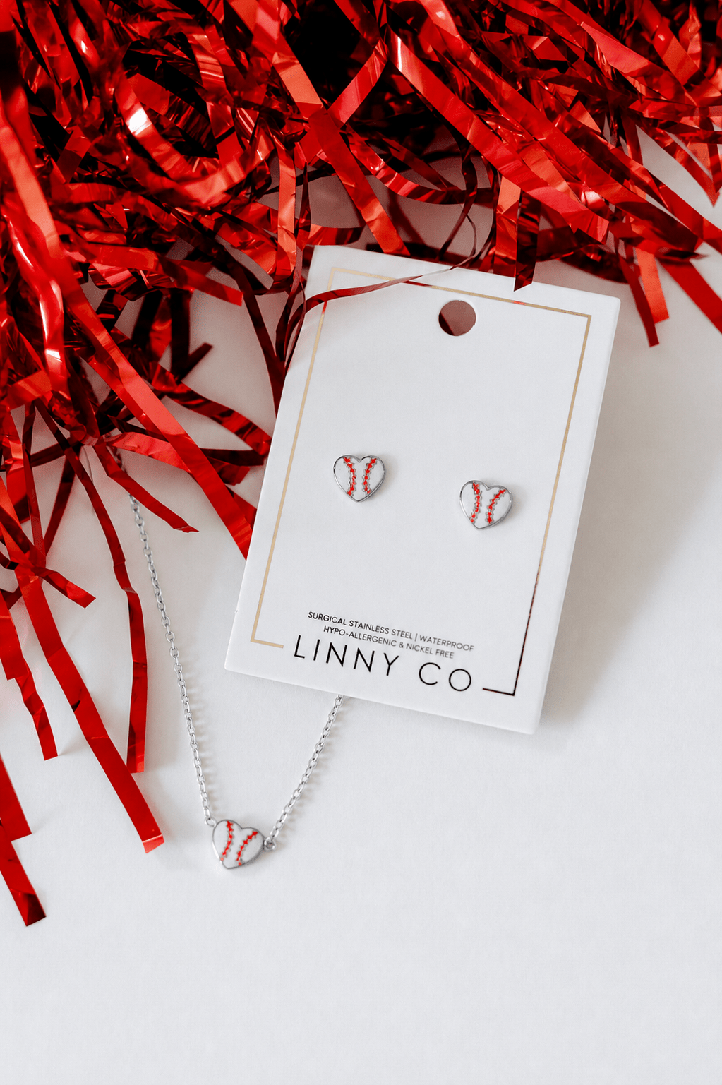 Necklace - Baseball Silver - Shop LINNY CO
