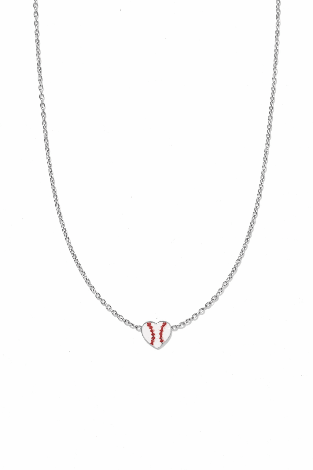 Necklace - Baseball Silver - Shop LINNY CO