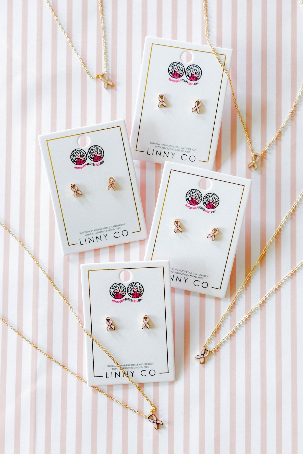 Necklace - Breast Cancer Ribbon - Shop LINNY CO