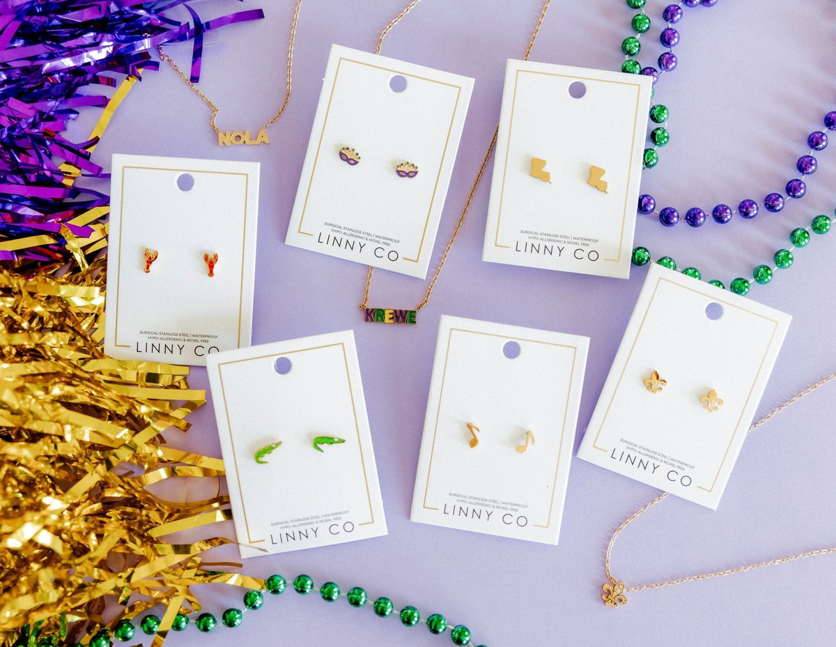 Necklace - Fleur-de-lis CZ Gold - Shop LINNY CO
