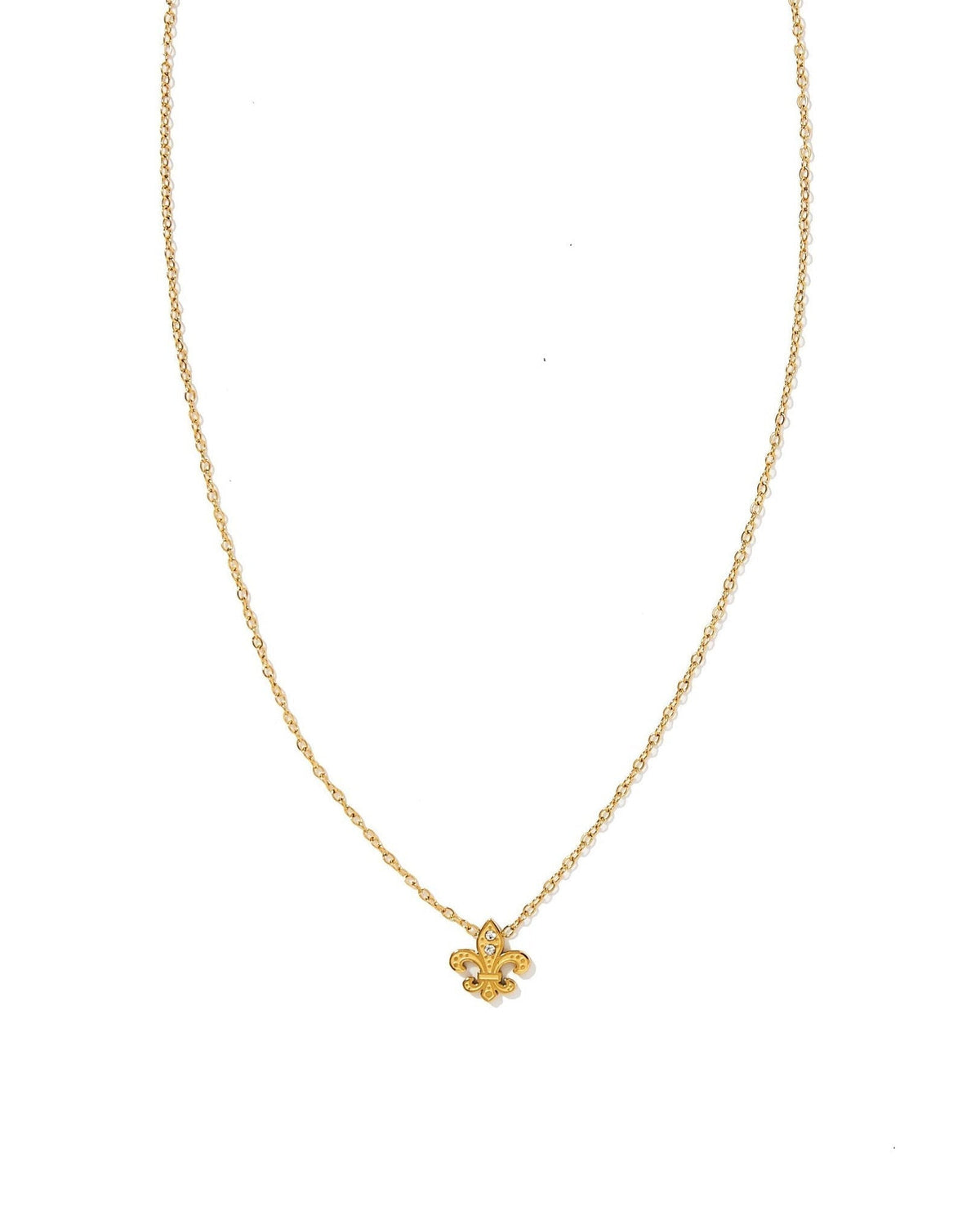 Necklace - Fleur-de-lis CZ Gold - Shop LINNY CO