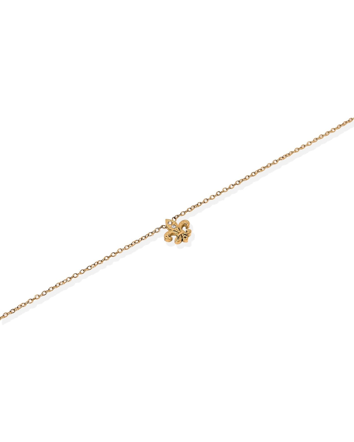 Necklace - Fleur-de-lis CZ Gold - Shop LINNY CO