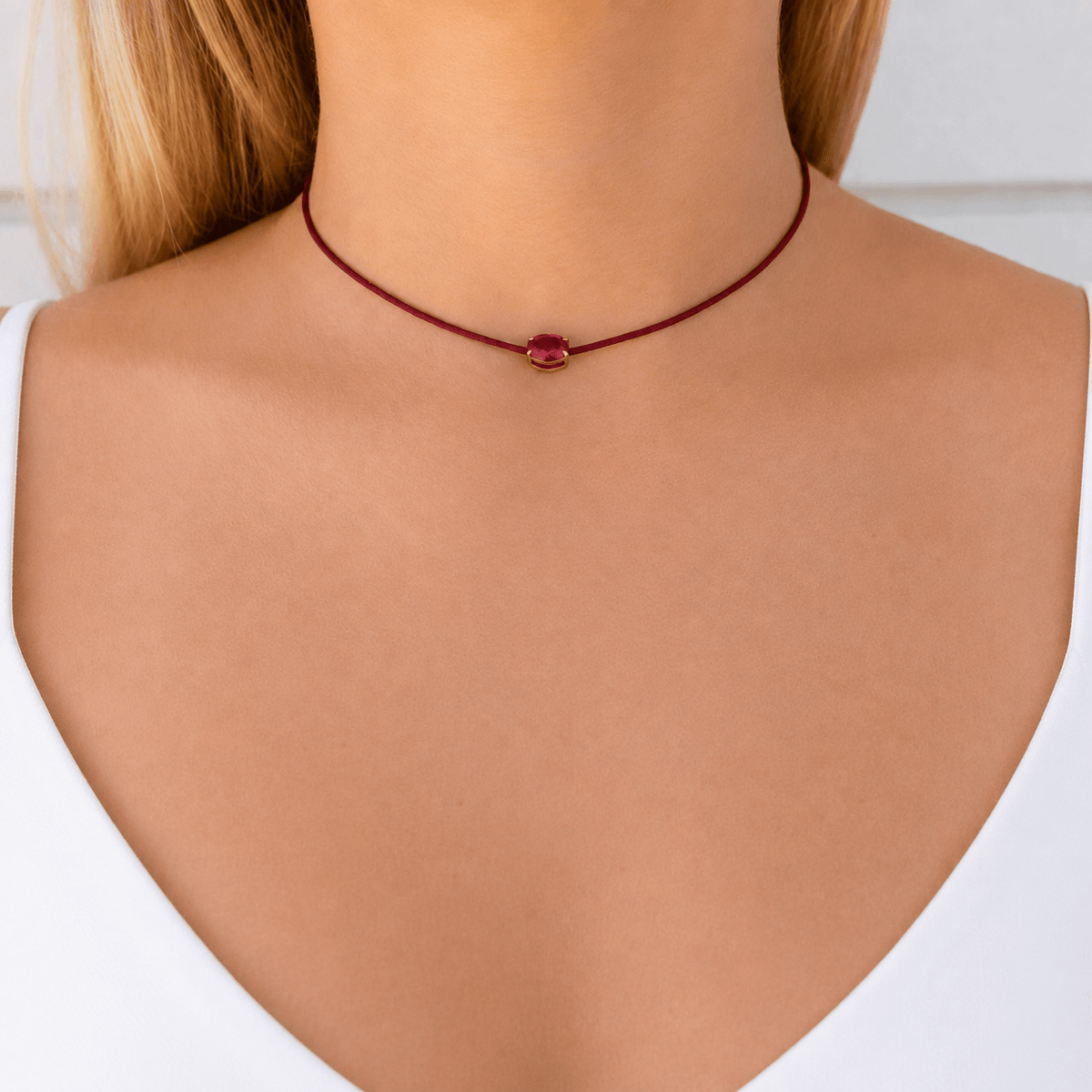 Necklace - Frankie Maroon - Shop LINNY CO