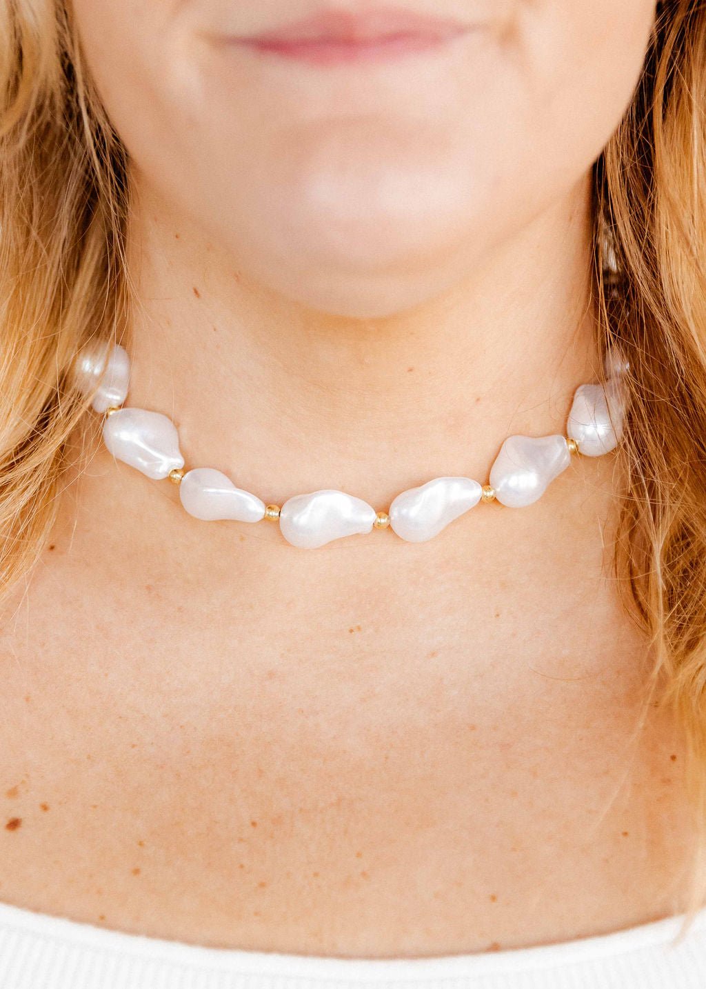Necklace - Lana Pearl Gold - Shop LINNY CO