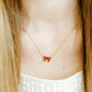 Necklace - Sadie Bow Maroon - Shop LINNY CO
