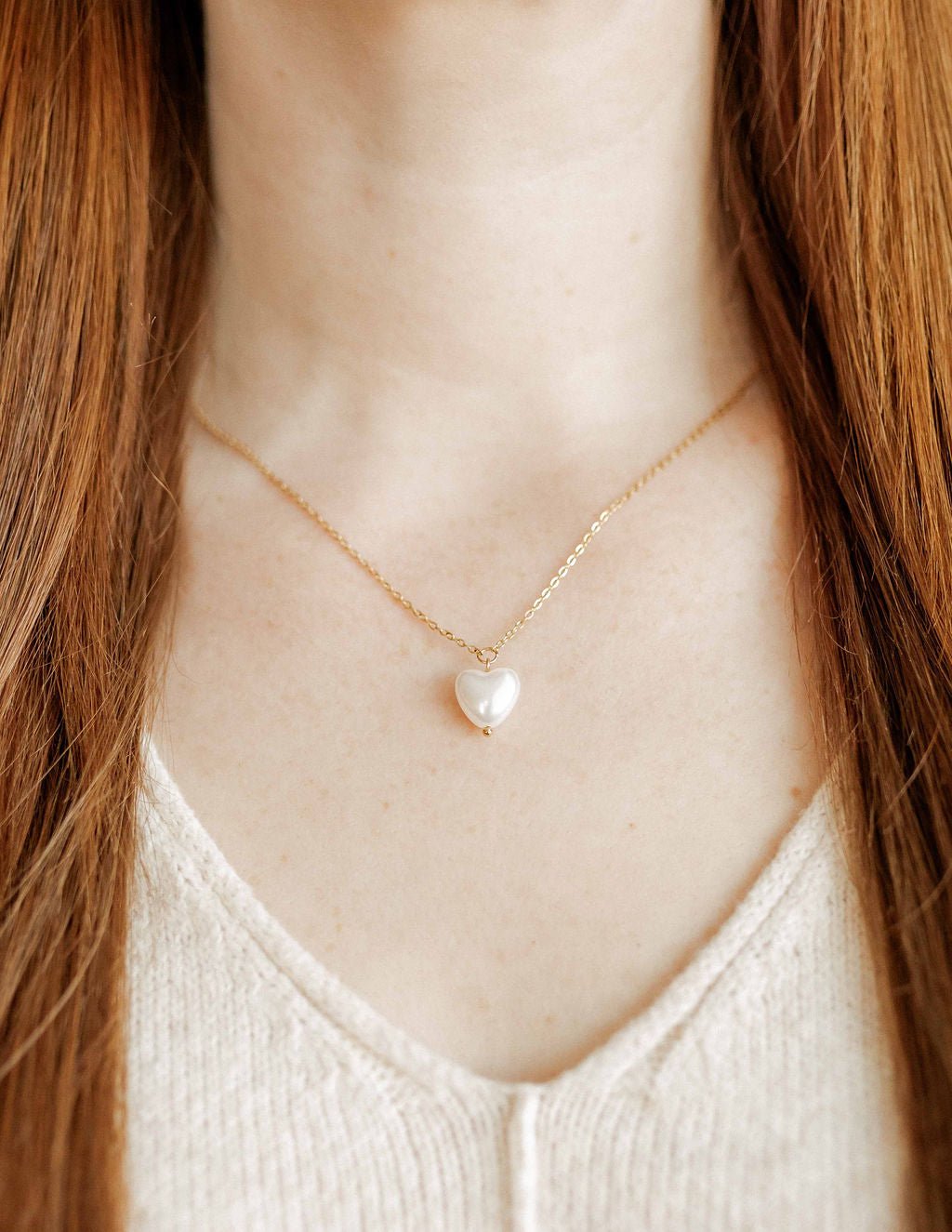 Necklace - Willa Pearl Heart - Shop LINNY CO