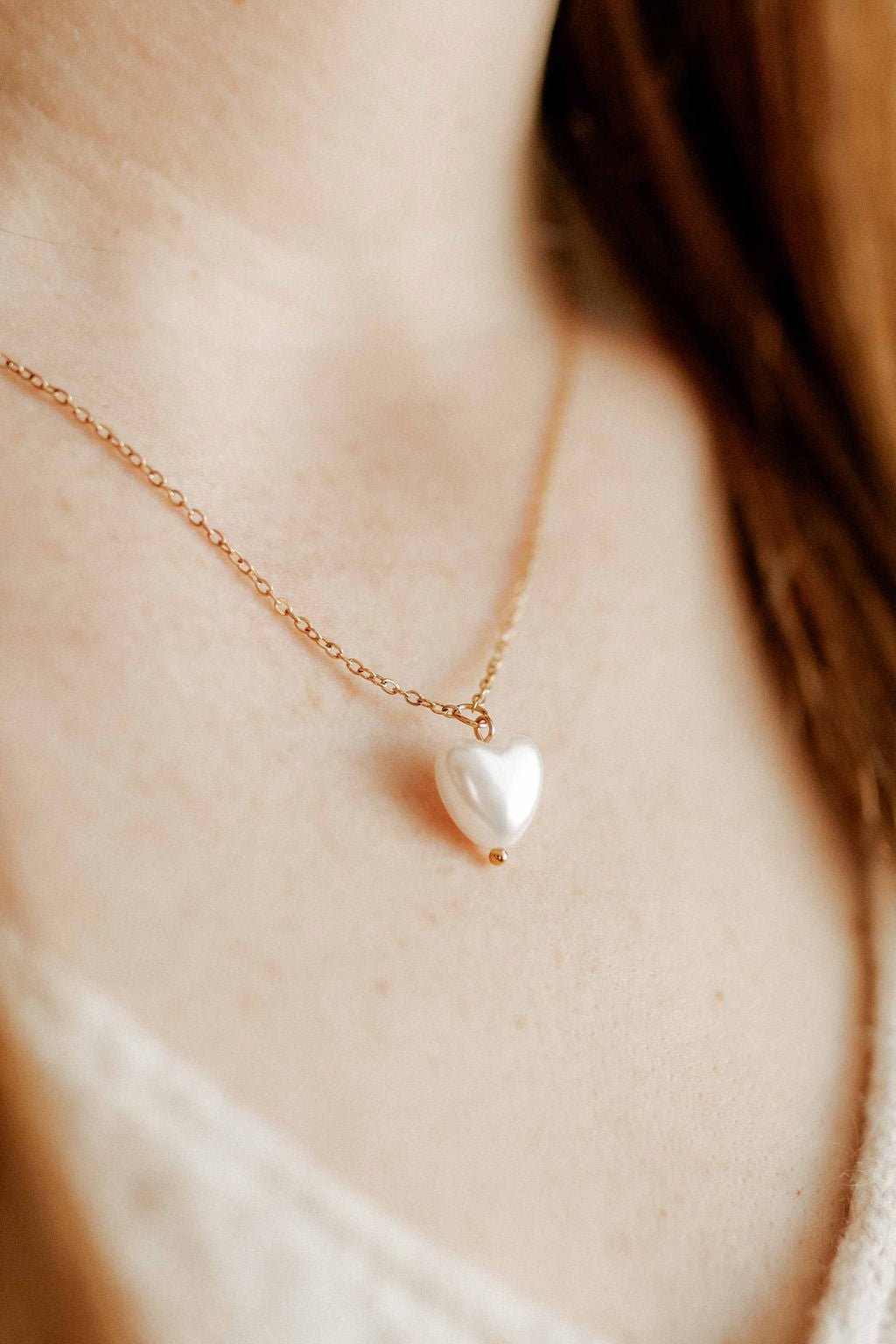 Necklace - Willa Pearl Heart - Shop LINNY CO