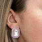 Olivia Statement Earrings Rectangle - Frosted Lilac - Shop LINNY CO