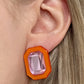 Olivia Statement Earrings Rectangle - Pink Grapefruit - Shop LINNY CO