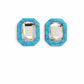 Olivia Statement Earrings Rectangle - Turquoise Crystal - Shop LINNY CO