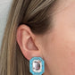Olivia Statement Earrings Rectangle - Turquoise Crystal - Shop LINNY CO