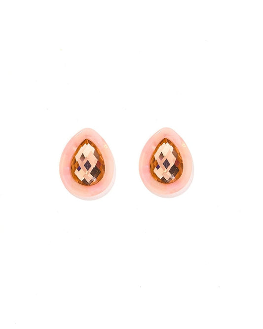 Olivia Statement Earrings Teardrop - Peach Bellini - Shop LINNY CO