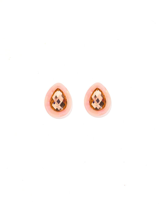 Olivia Statement Earrings Teardrop - Peach Bellini - Shop LINNY CO