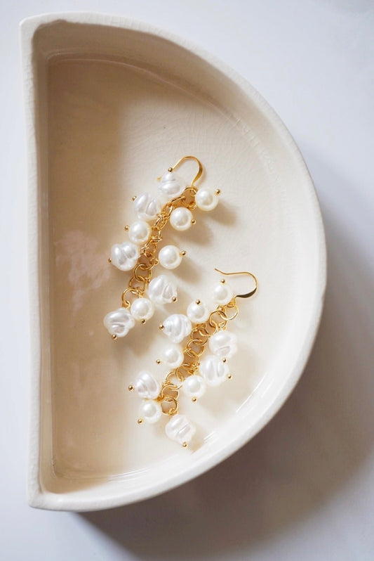 Ophelia Pearl Statement Earrings - Shop LINNY CO