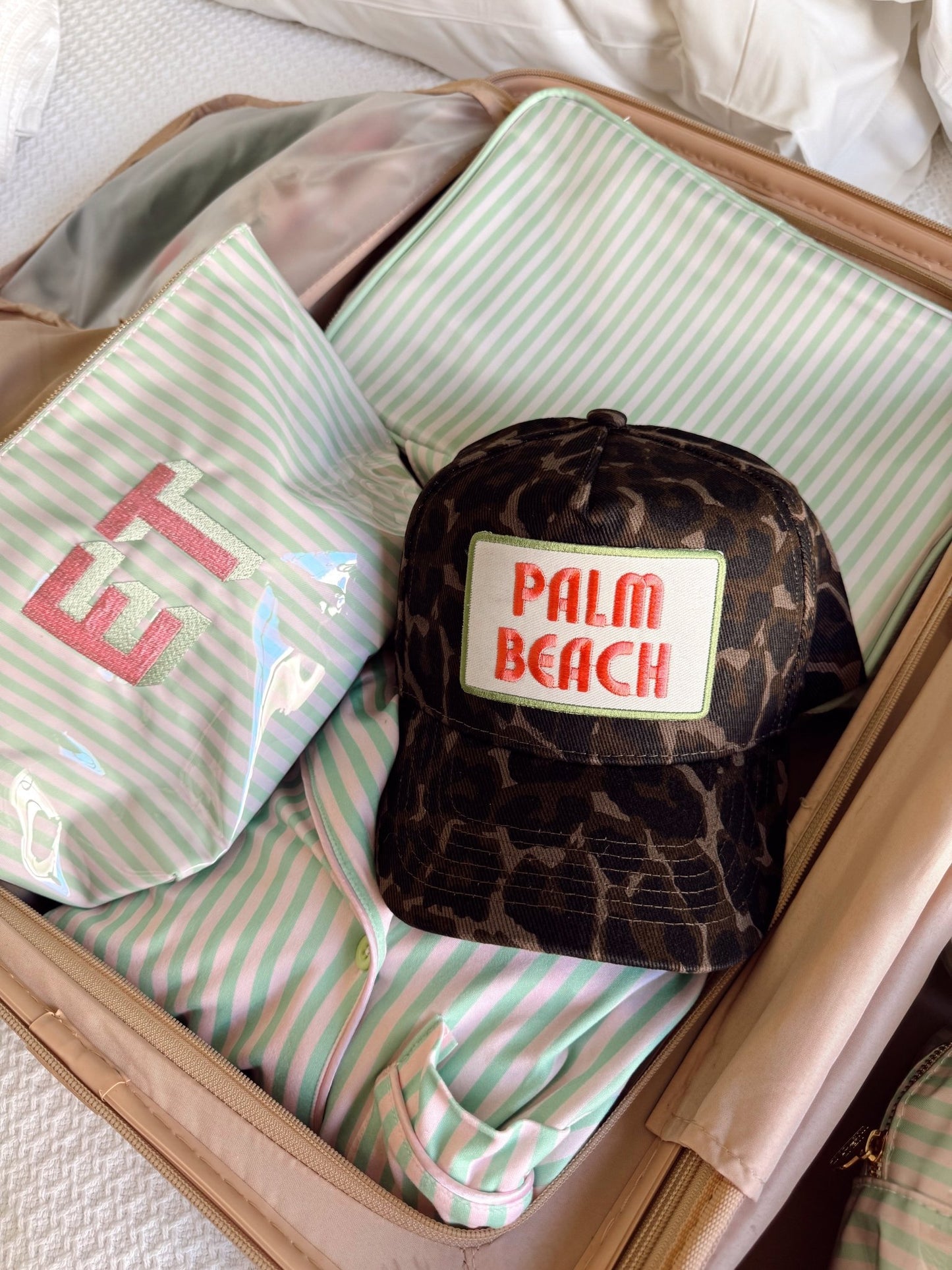 Palm Beach - Leopard Vintage Trucker Hat - Shop LINNY CO