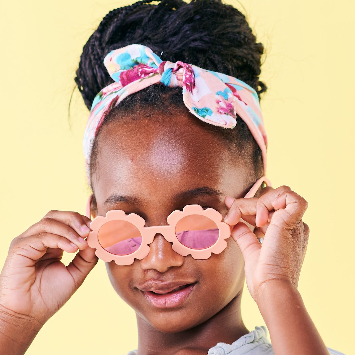 Peachy Keen Flower I Polarized Rose Gold Mirrored Lenses - Shop LINNY CO