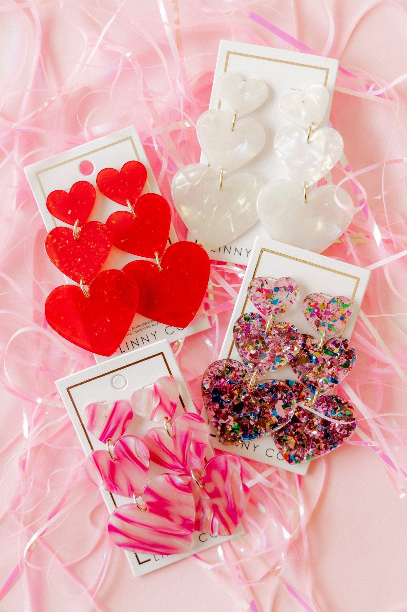 Penny Heart Statement Earrings - Love Struck Pink - Shop LINNY CO