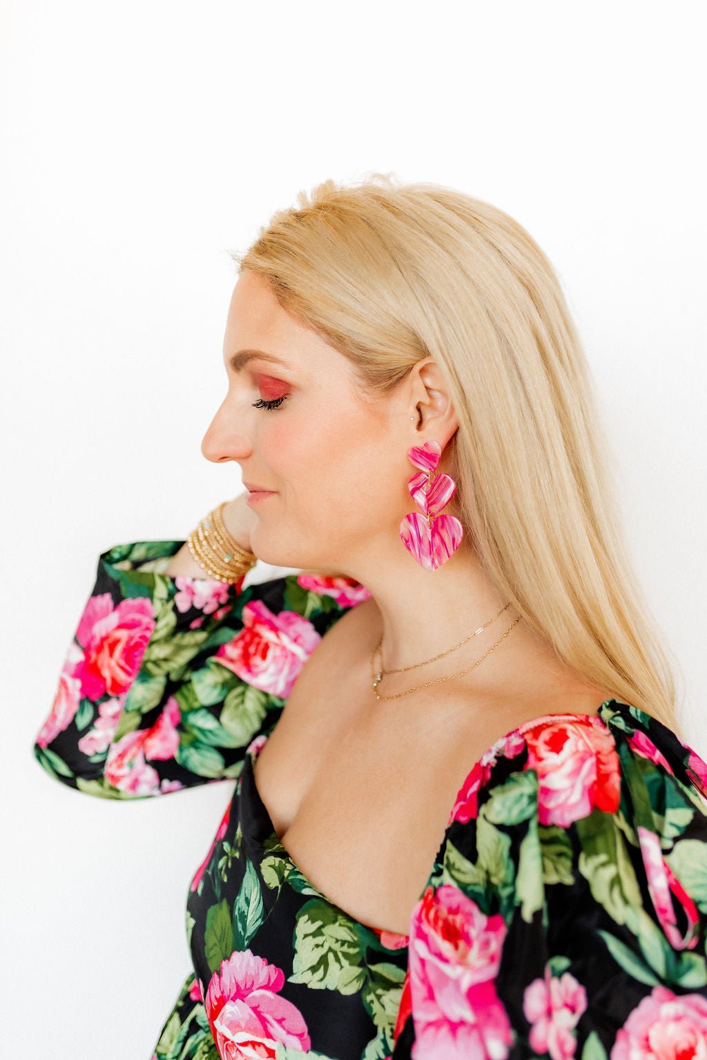 Penny Heart Statement Earrings - Love Struck Pink - Shop LINNY CO