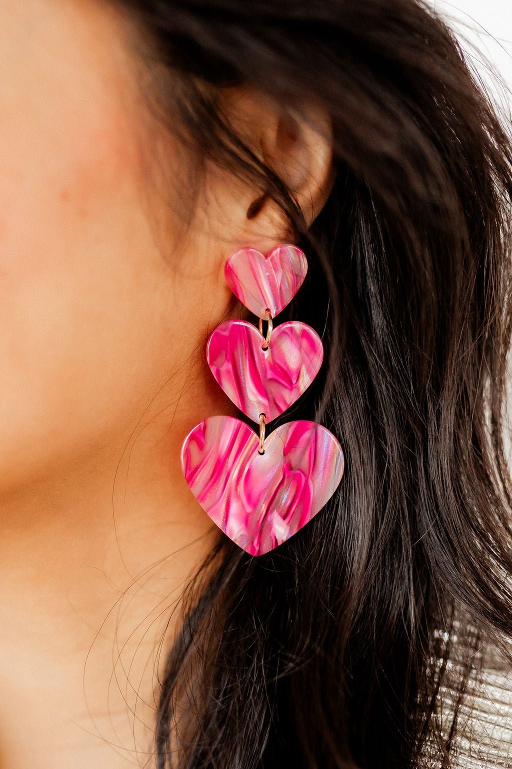 Penny Heart Statement Earrings - Love Struck Pink - Shop LINNY CO