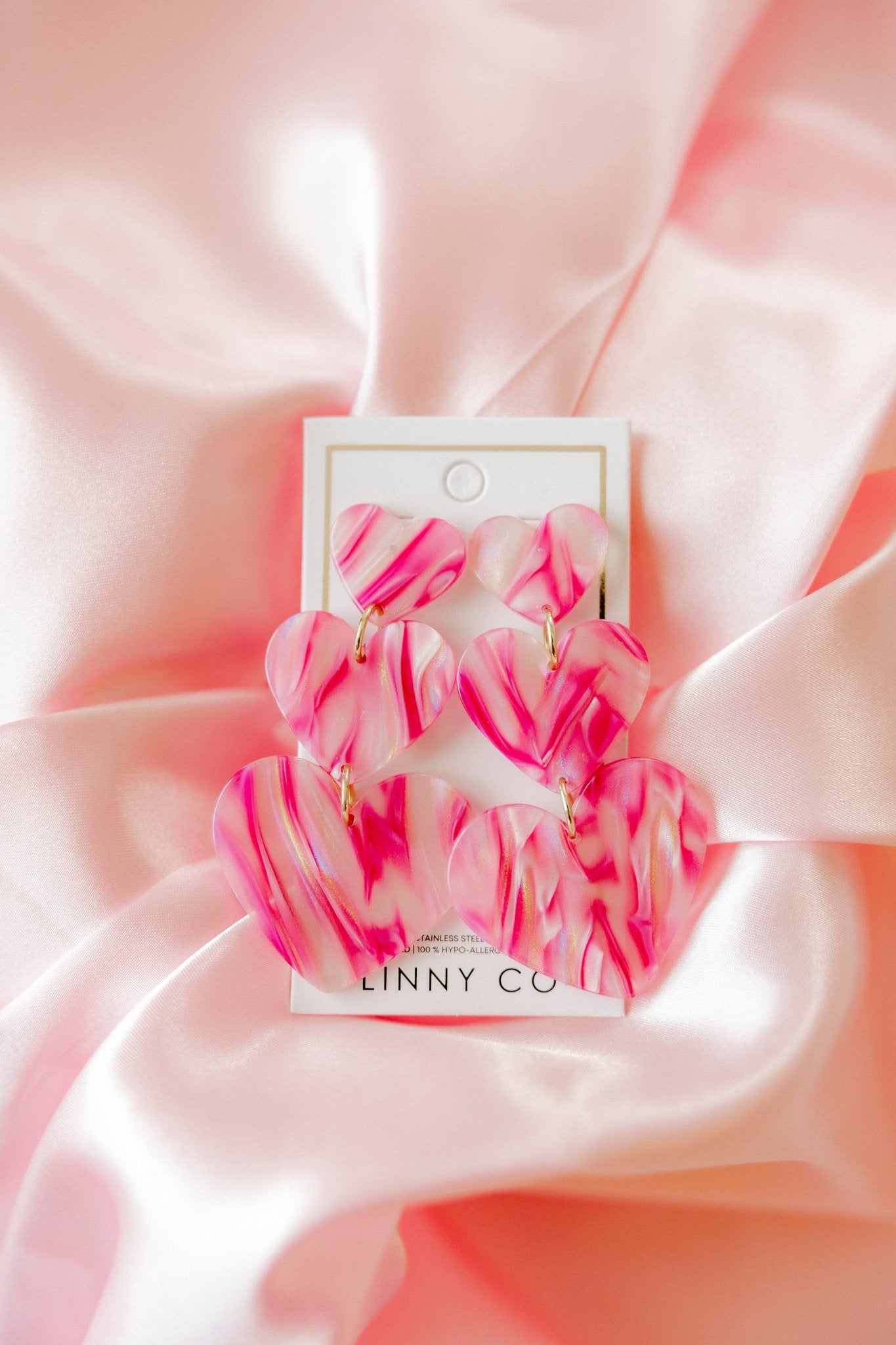 Penny Heart Statement Earrings - Love Struck Pink - Shop LINNY CO