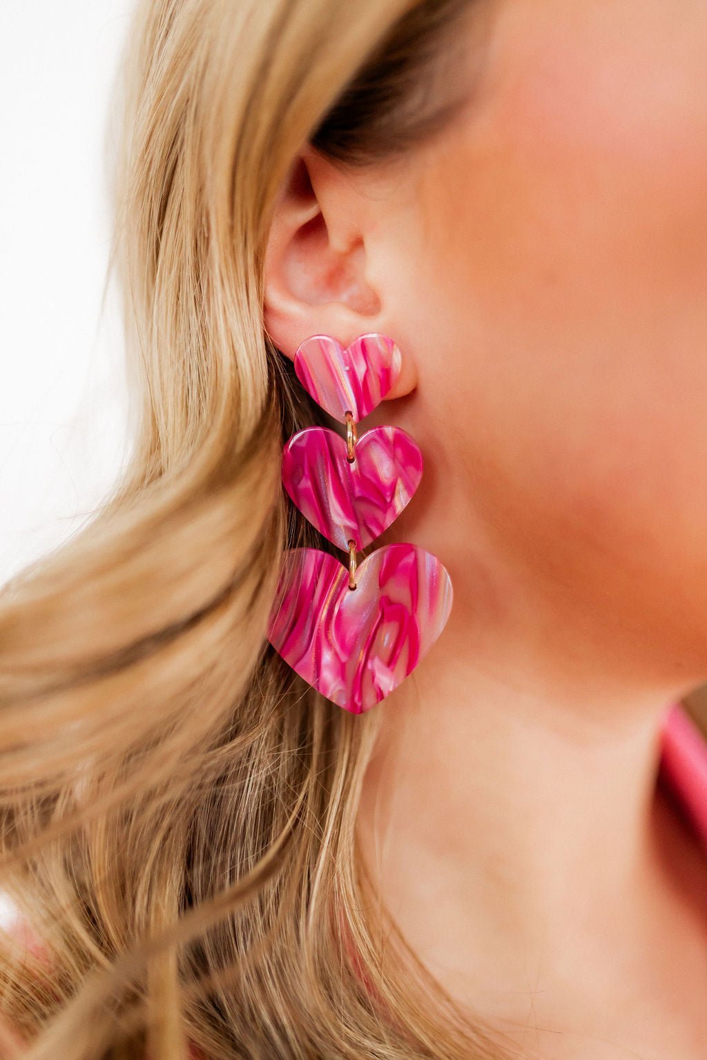 Penny Heart Statement Earrings - Love Struck Pink - Shop LINNY CO