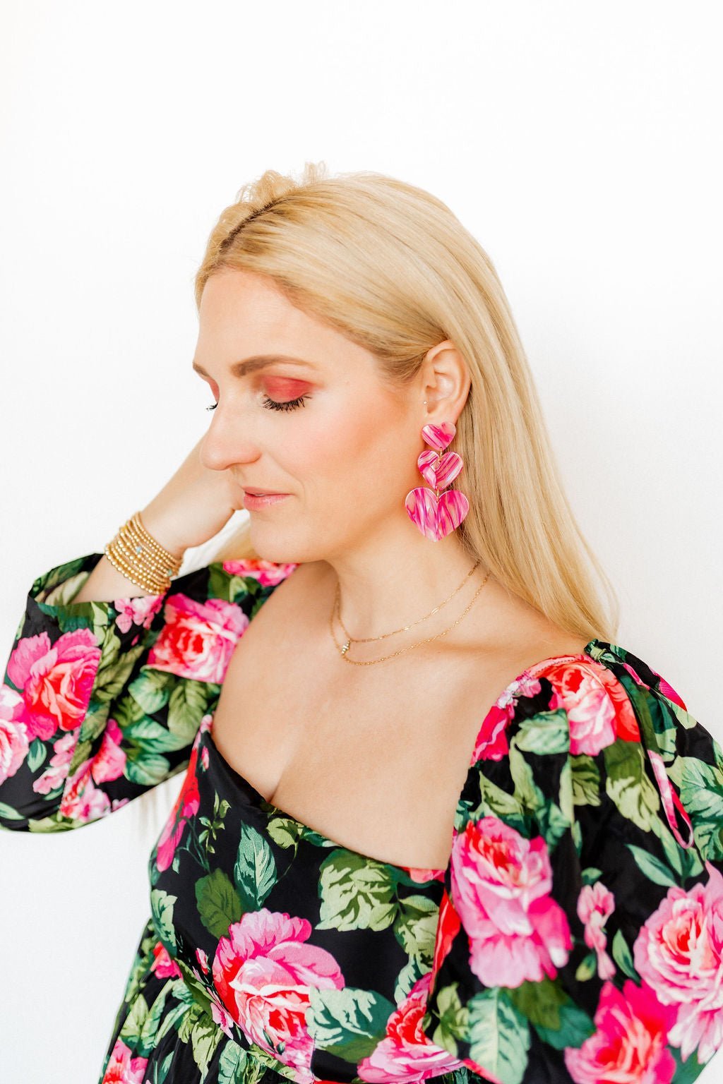 Penny Heart Statement Earrings - Love Struck Pink - Shop LINNY CO