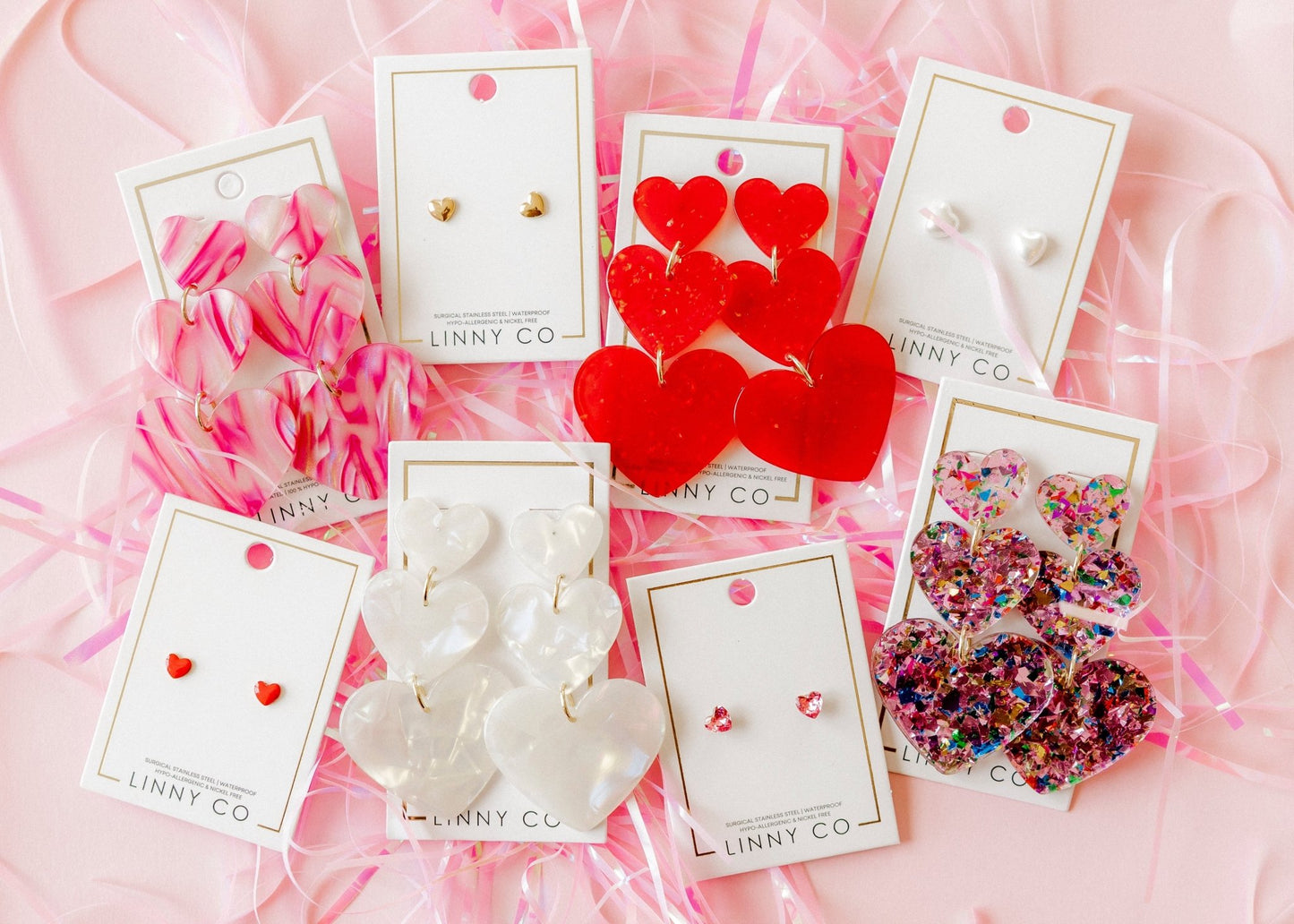 Penny Heart Statement Earrings - Love Struck Pink - Shop LINNY CO
