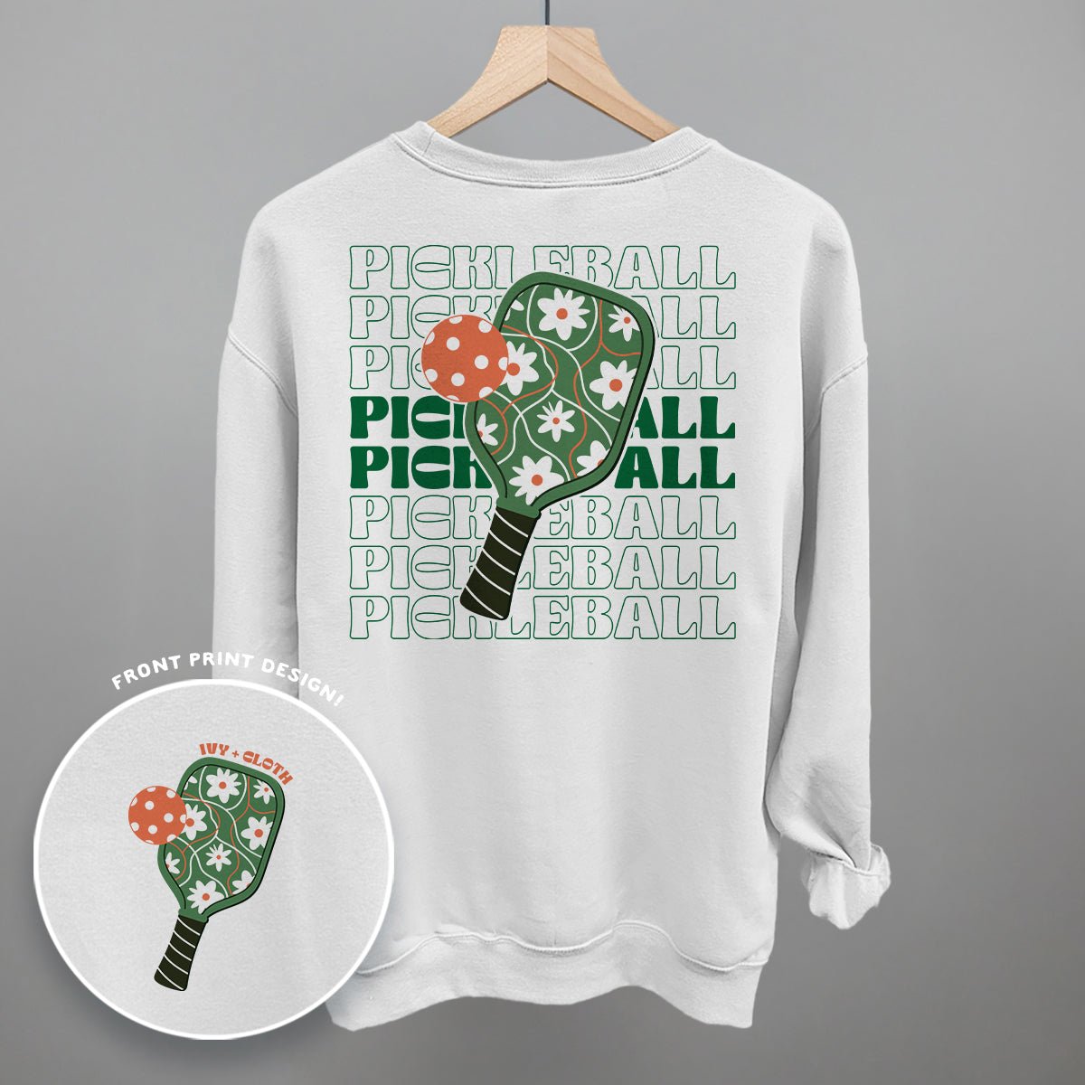 Pickleball Floral Repeated (Back Print) - Shop LINNY CO