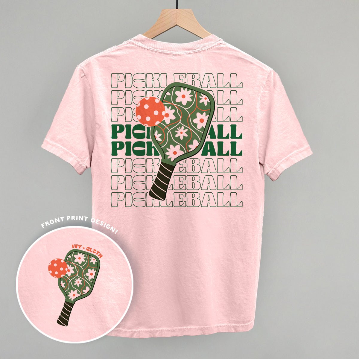 Pickleball Floral Repeated (Back Print) - Shop LINNY CO