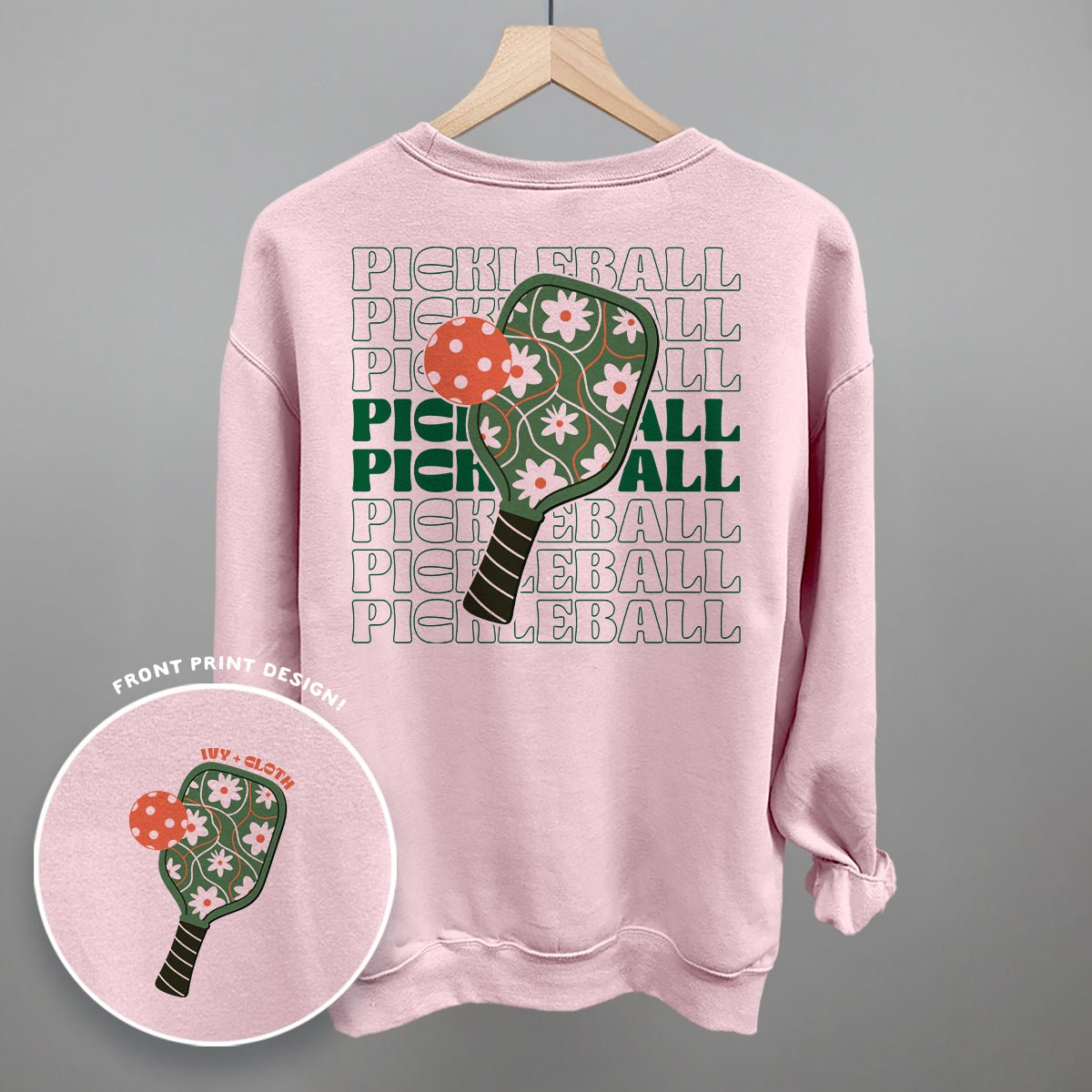 Pickleball Floral Repeated (Back Print) - Shop LINNY CO