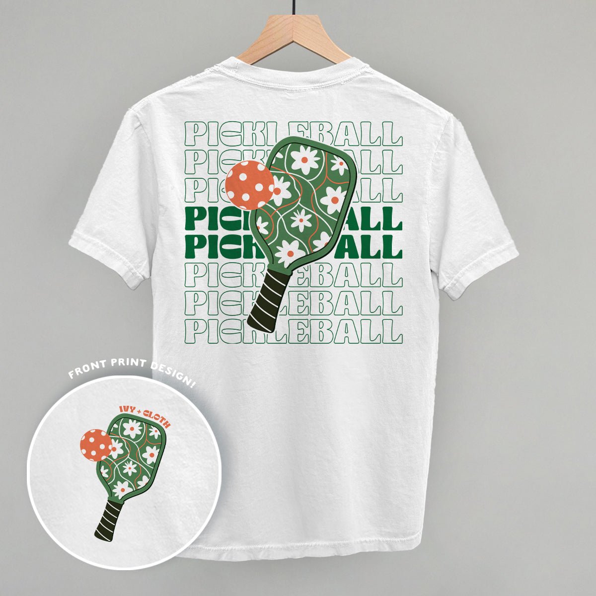 Pickleball Floral Repeated (Back Print) - Shop LINNY CO