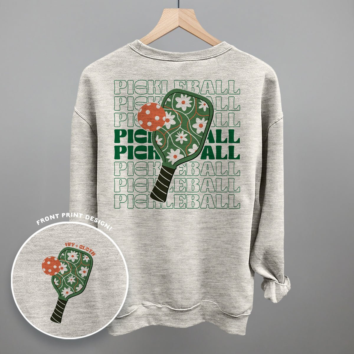 Pickleball Floral Repeated (Back Print) - Shop LINNY CO