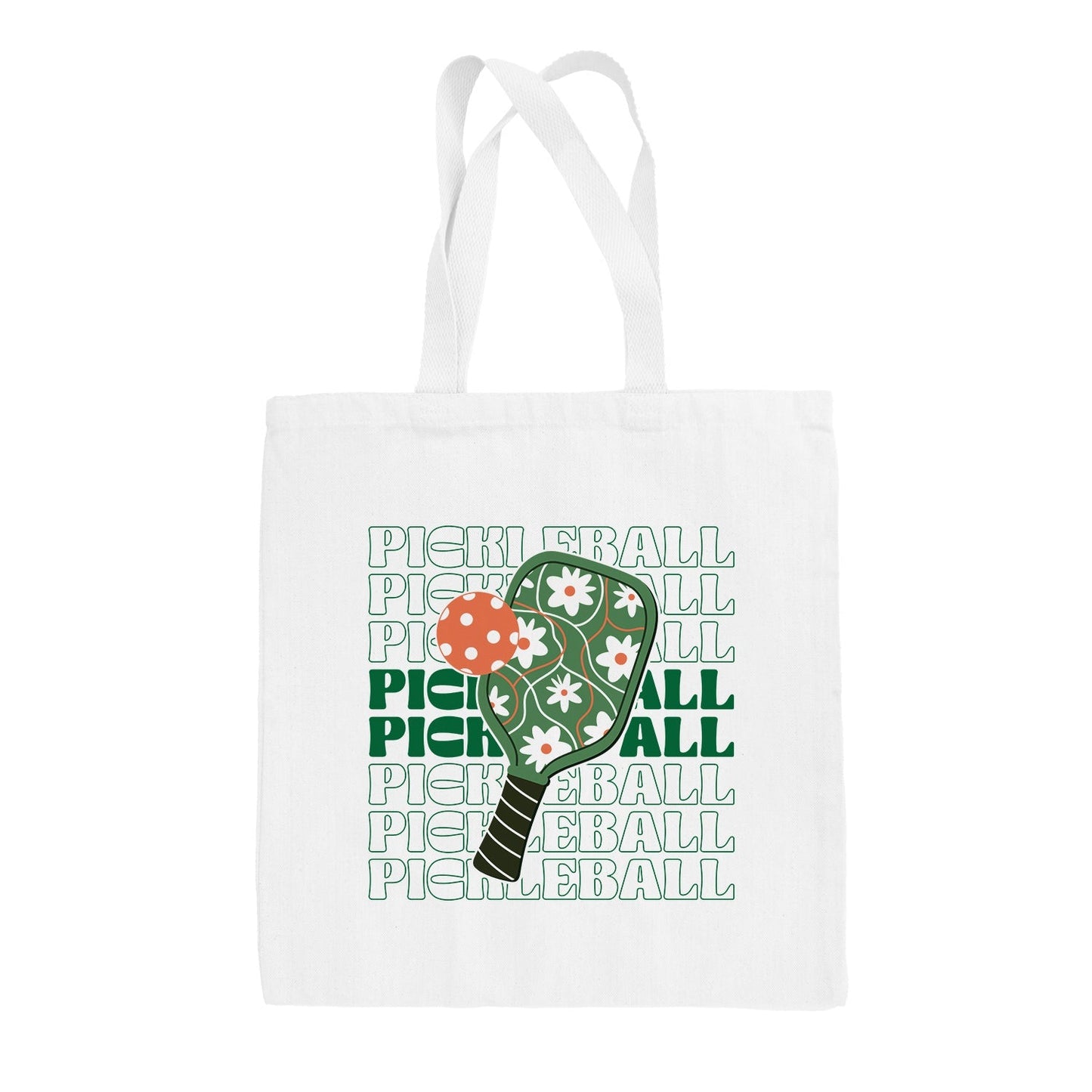 Pickleball Floral Repeated Tote Bag - Shop LINNY CO