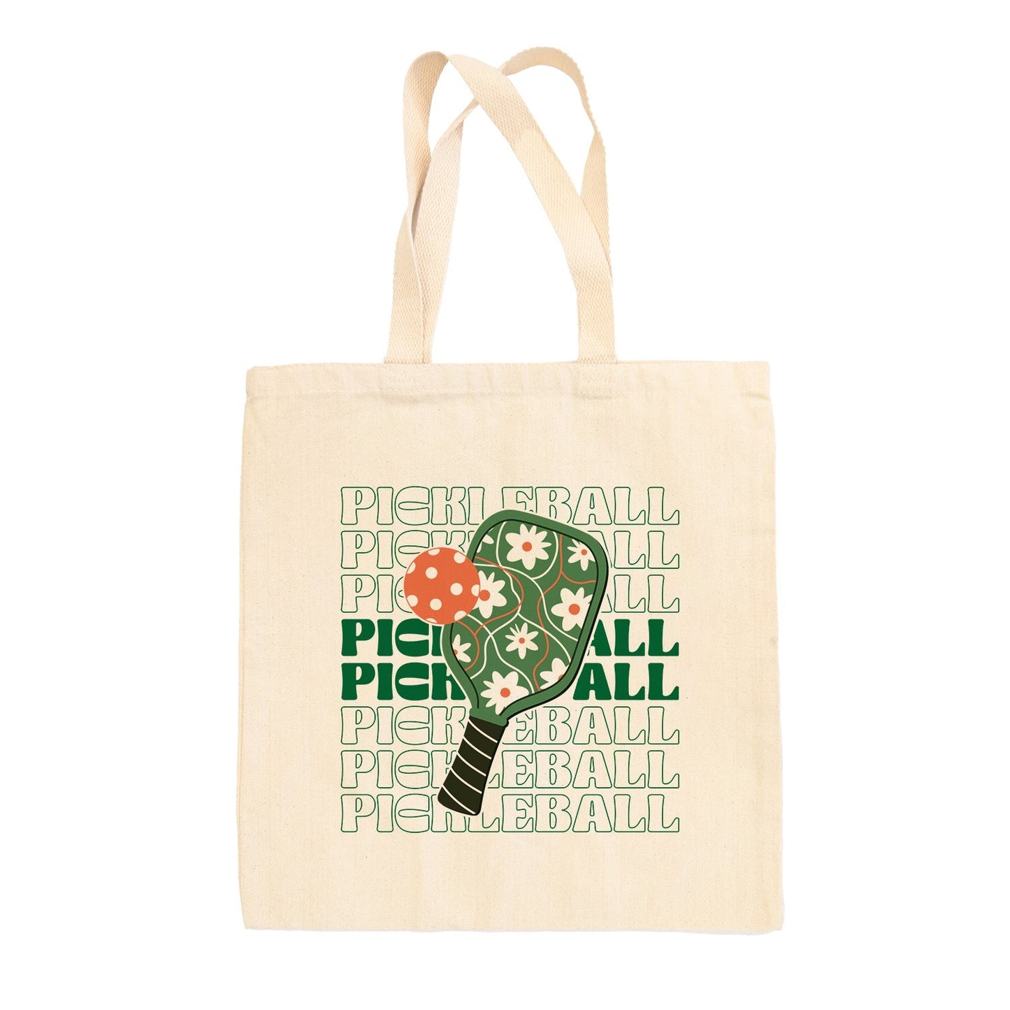 Pickleball Floral Repeated Tote Bag - Shop LINNY CO