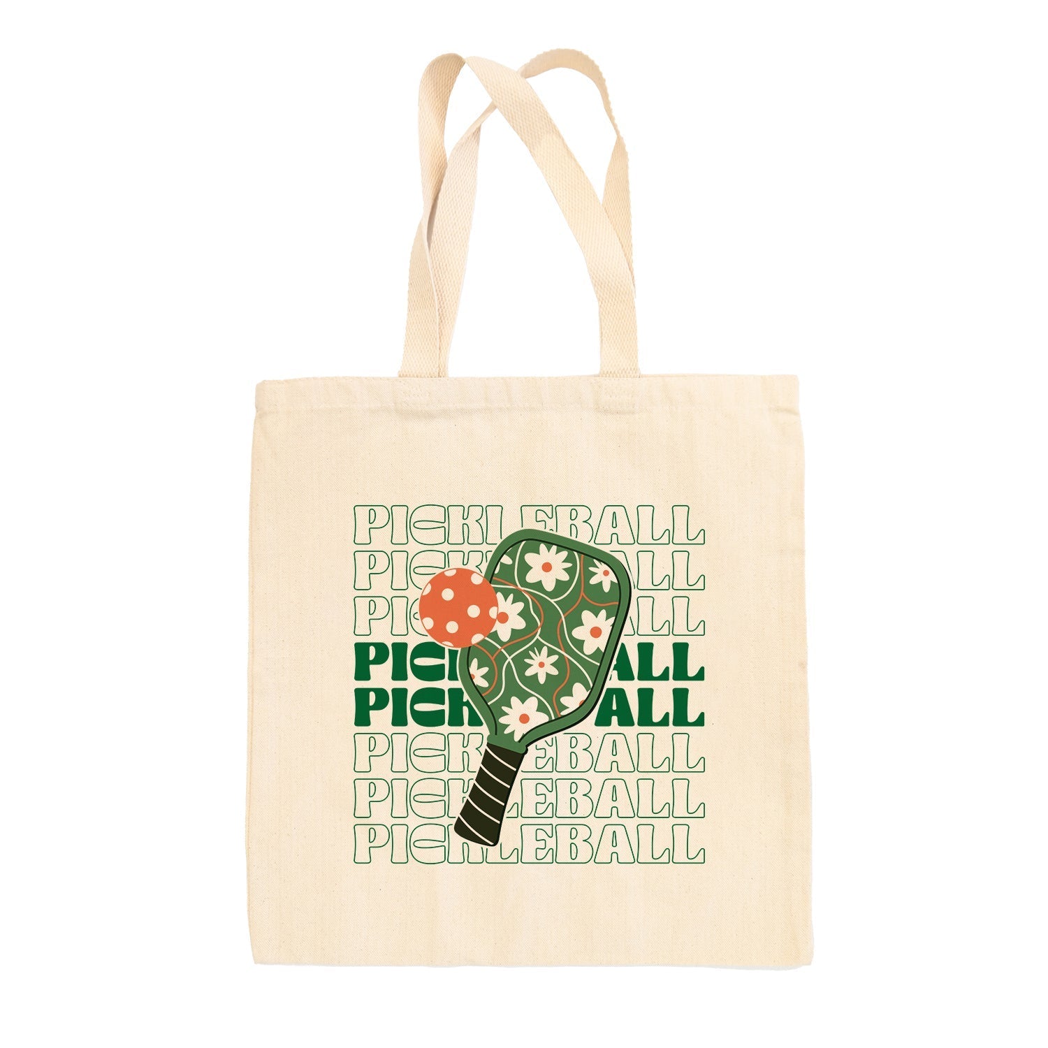 Pickleball Floral Repeated Tote Bag - Shop LINNY CO