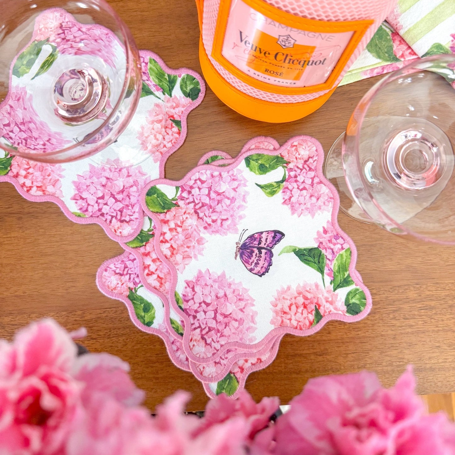Pink and Purple Hydrangea Cocktail Squares - Shop LINNY CO