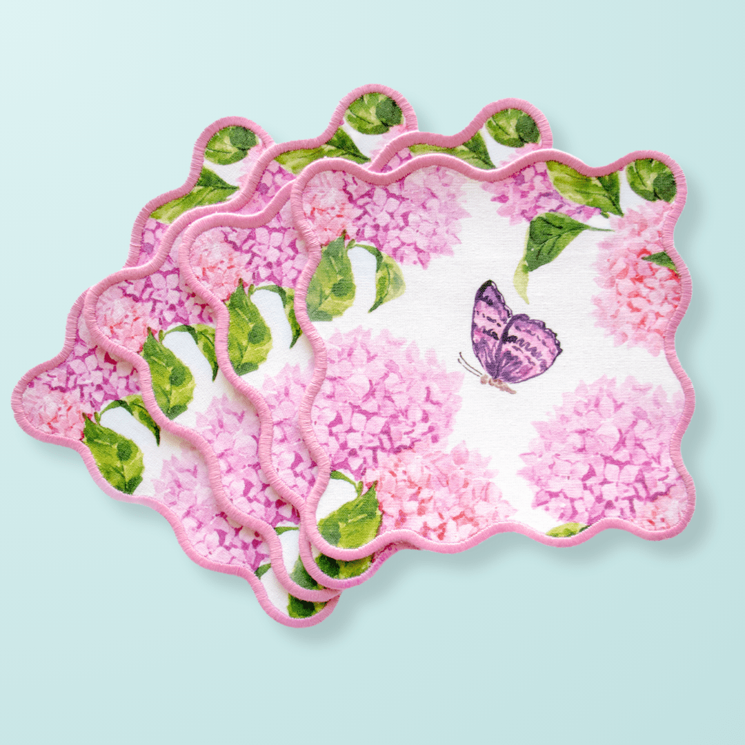 Pink and Purple Hydrangea Cocktail Squares - Shop LINNY CO