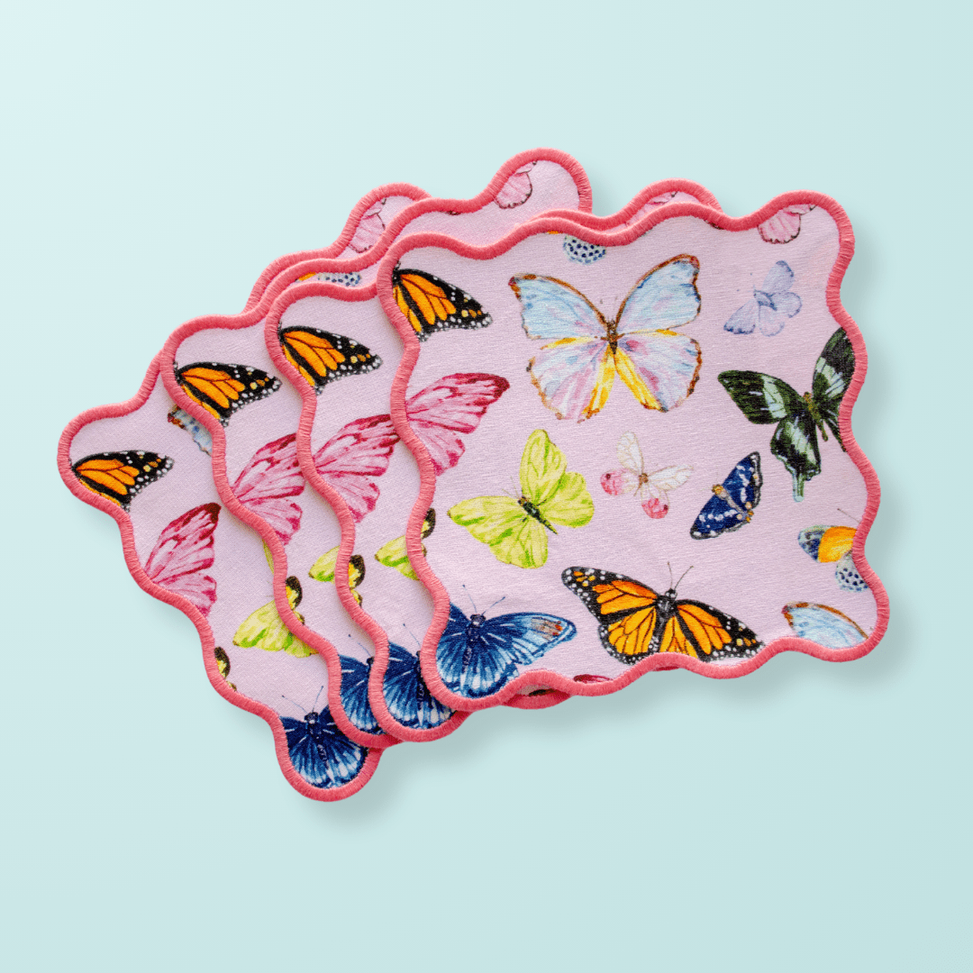Pink Butterflies Cocktail Squares - Shop LINNY CO
