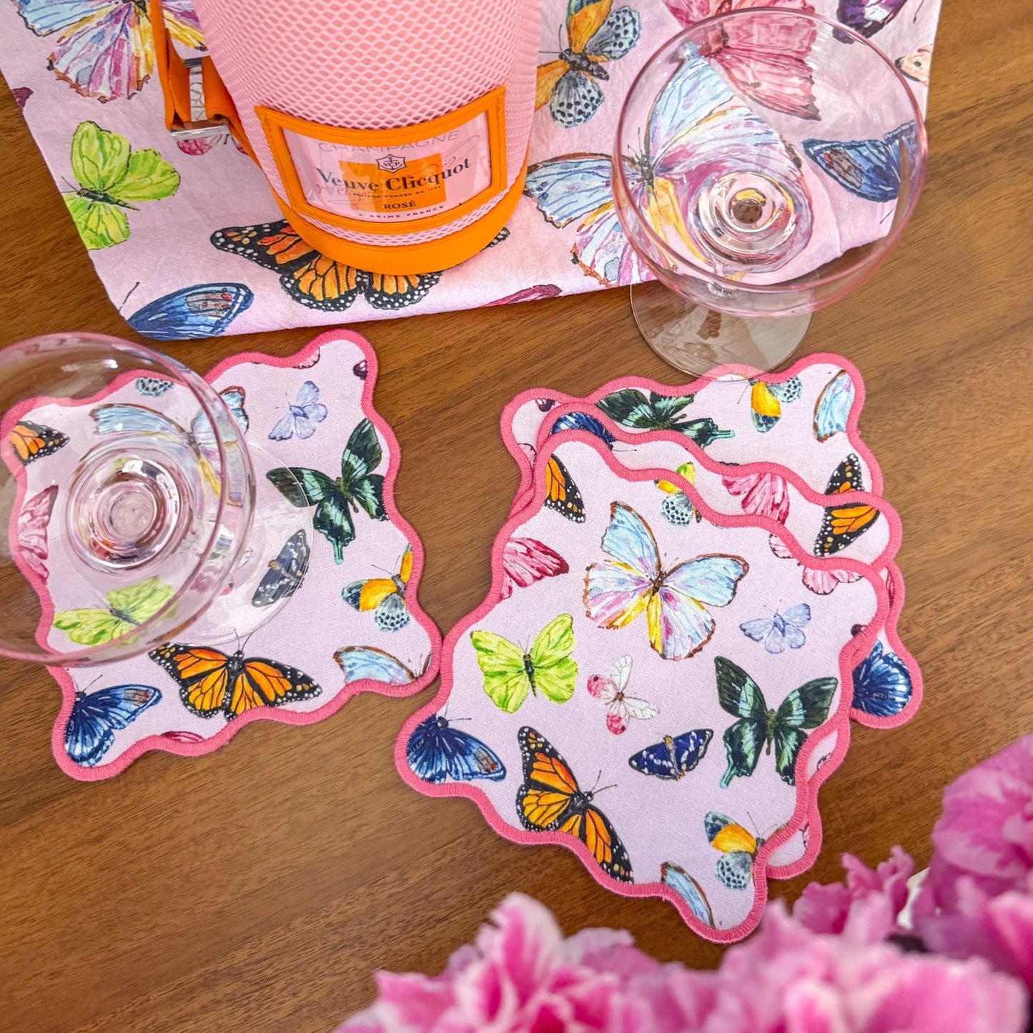Pink Butterflies Cocktail Squares - Shop LINNY CO
