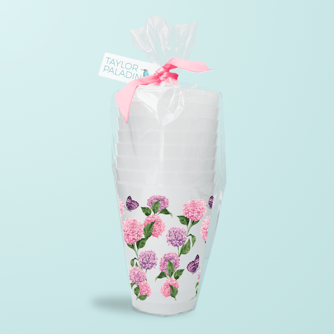 Pink Hydrangea Frosted Cup - Shop LINNY CO
