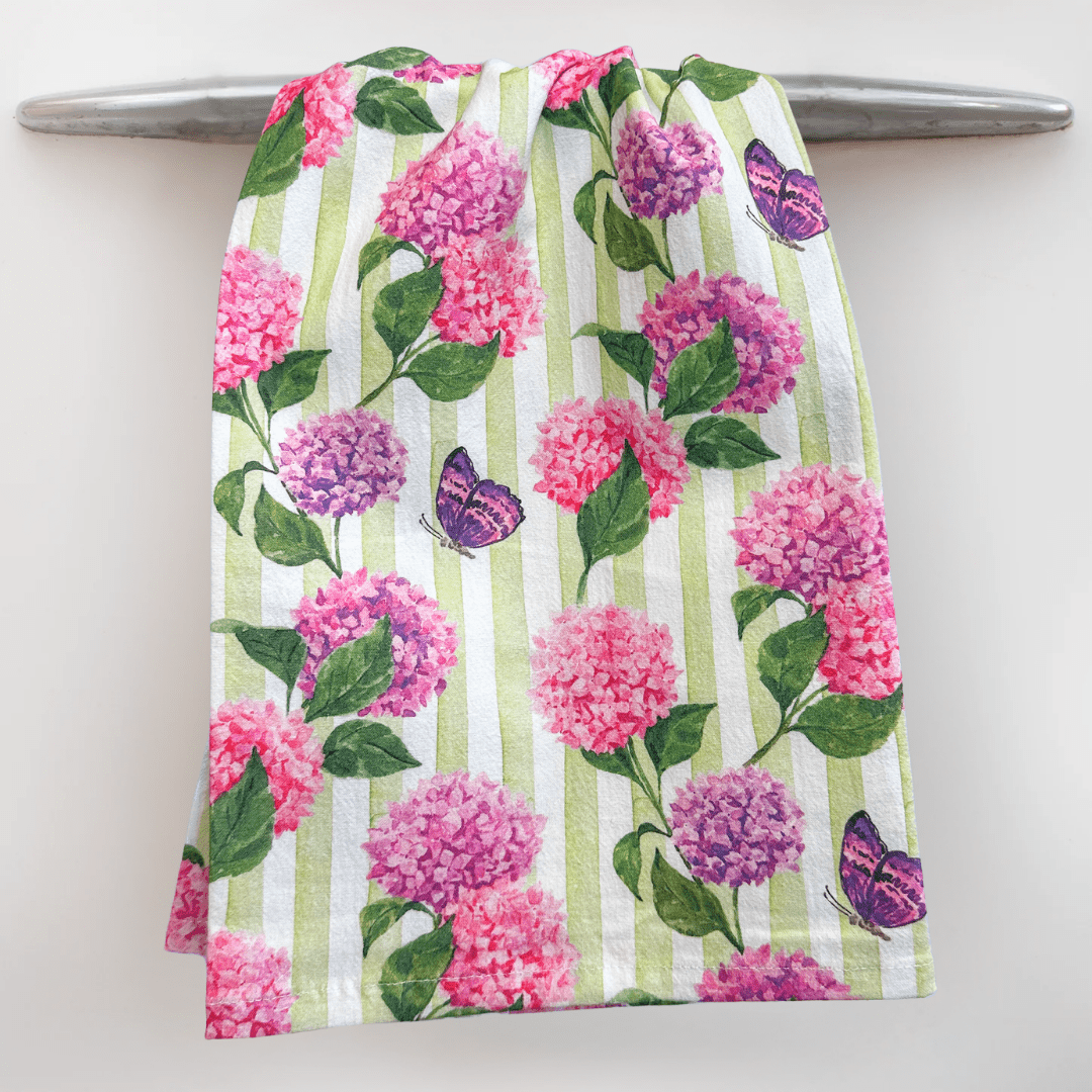 Pink Hydrangea Tea Towel - Shop LINNY CO