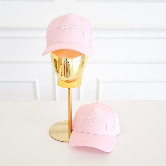 Pink on Pink Bow - Baseball Cap - Shop LINNY CO