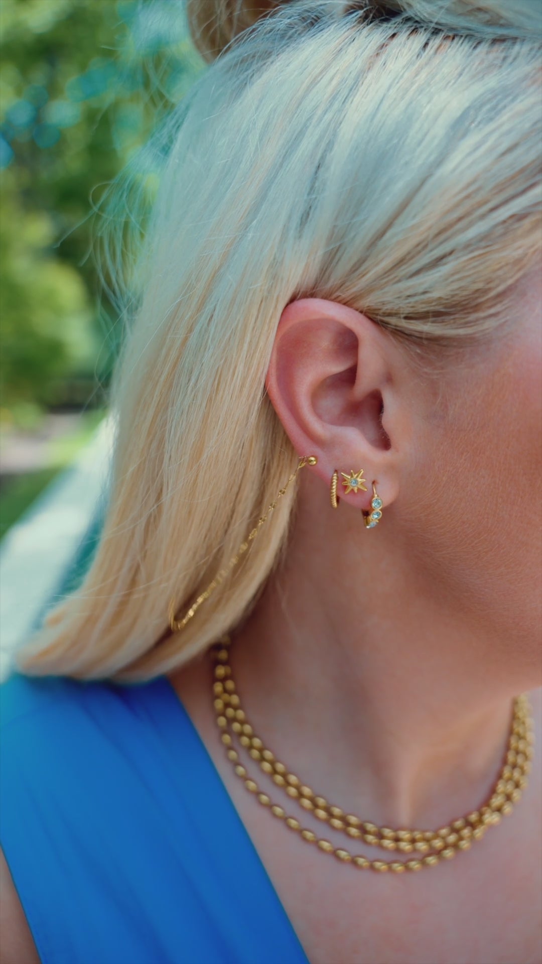 Screwback Stud Earrings - Mary CZ Star