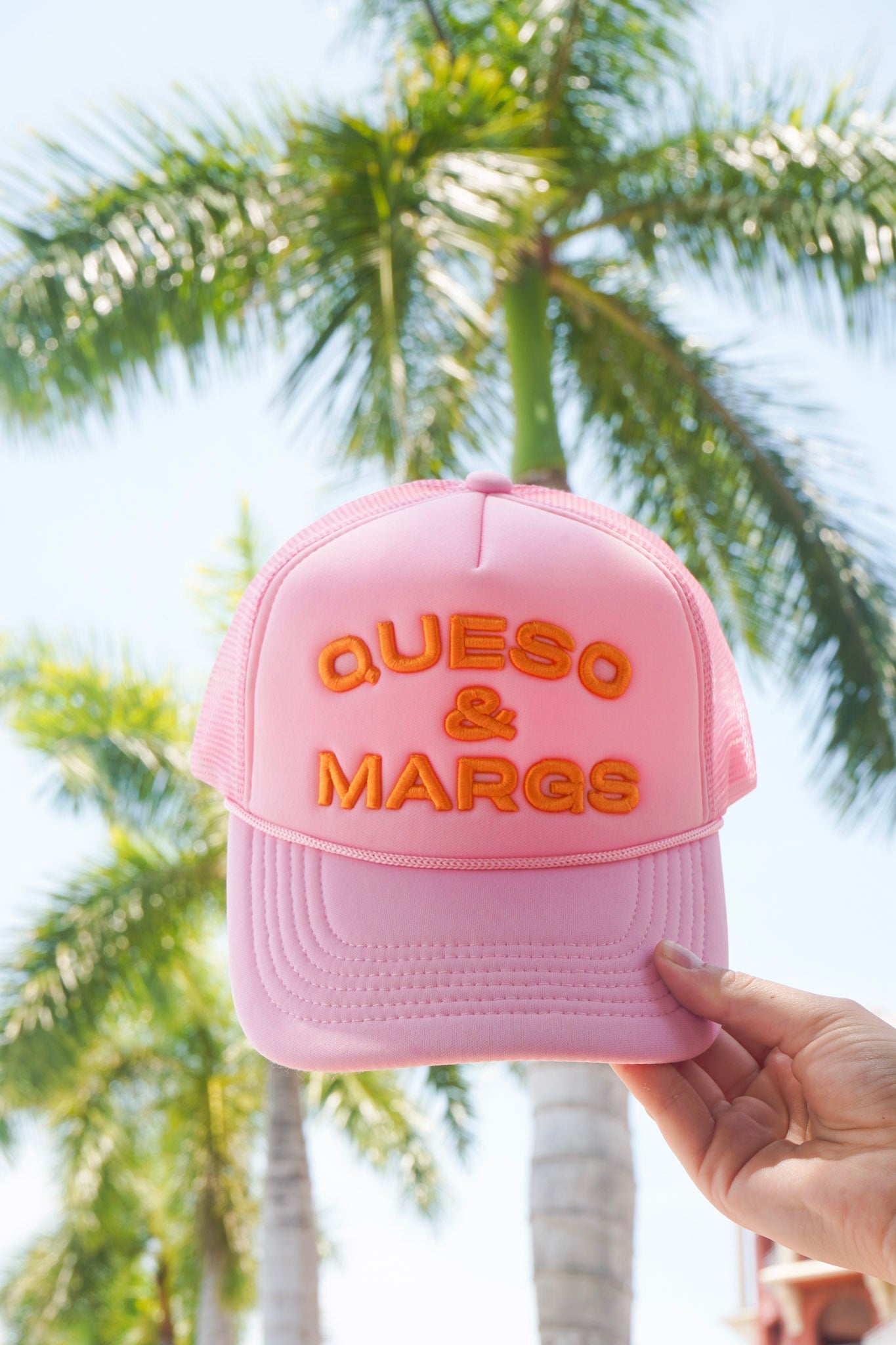 Queso and Margs - Pink Foam Trucker Hat - Shop LINNY CO
